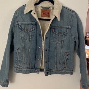 Levi's Blue Jean Jacket with Cream Lining